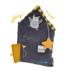 Jouets D'Activités*Moulin Roty Les Moustaches coussin d'activités de Gris