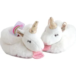 Chaussettes, Collants, Chaussons*Doudou et Compagnie Licorne chaussons avec hochet 0-6 mois de Doré