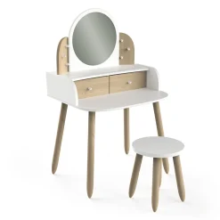 Autres Mobiliers*CBA Meubles Lili Coiffeuse + tabouret de Blanc / Beige