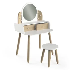 Autres Mobiliers*CBA Meubles Lili Coiffeuse + tabouret de Blanc / Beige