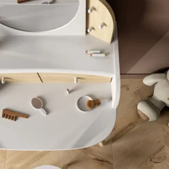 Autres Mobiliers*CBA Meubles Lili Coiffeuse + tabouret de Blanc / Beige