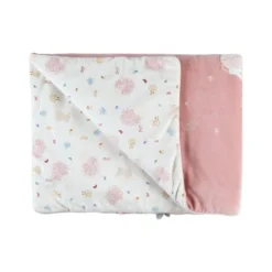 Couvertures*Noukies Lina & Joy Couverture Veloudoux 75 x 100 cm de Rose