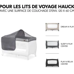 Tout Pour Vos Trajets|Lits Parapluies*Hauck Lit parapluie Play N Relax Center + Moustiquaire et pare-soleil 60 x 120 cm de Vert