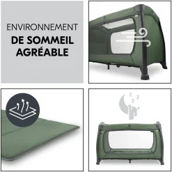 Tout Pour Vos Trajets|Lits Parapluies*Hauck Lit parapluie Play N Relax Center + Moustiquaire et pare-soleil 60 x 120 cm de Vert
