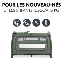 Tout Pour Vos Trajets|Lits Parapluies*Hauck Lit parapluie Play N Relax Center + Moustiquaire et pare-soleil 60 x 120 cm de Vert