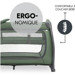 Tout Pour Vos Trajets|Lits Parapluies*Hauck Lit parapluie Play N Relax Center + Moustiquaire et pare-soleil 60 x 120 cm de Vert