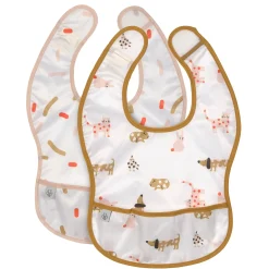 Bavoirs*Lässig Little Mateys Lot de 2 bavoirs avec poche de Orange épicée