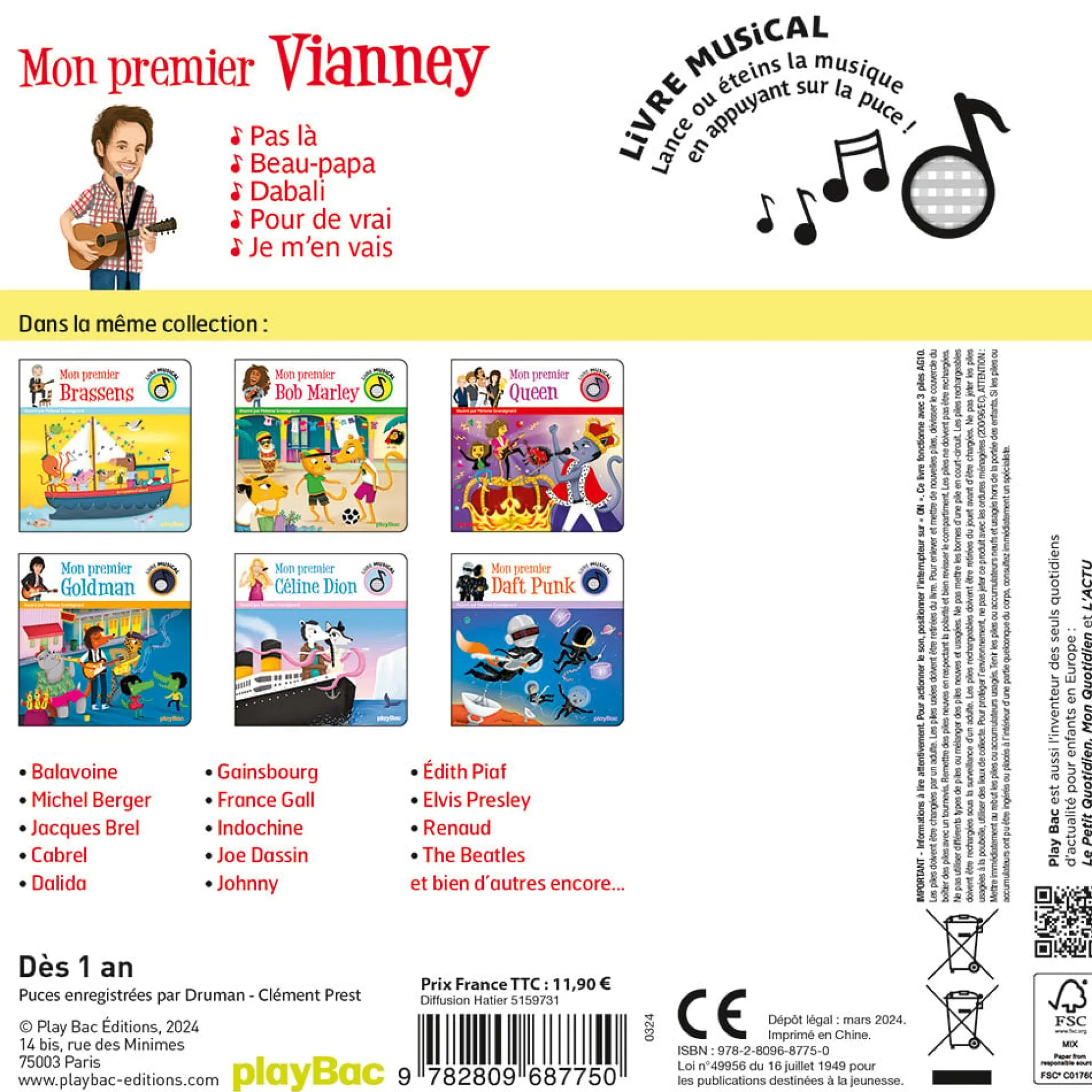 Livres*PlayBac Livre musical - Mon premier Vianney de