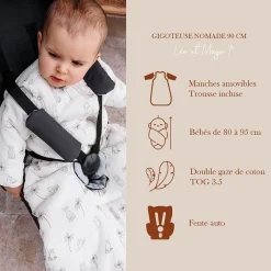 Gigoteuses & Nids D'Ange*Candide Léo et Maya Gigoteuse nomade à manches amovibles + trousse 9-24 mois de