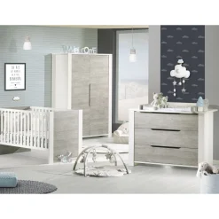 Armoires 2 Portes*Sauthon Baby's Sweet Home Loft armoire 2 portes de Gris/Blanc
