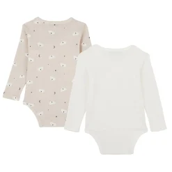 Vêtements Naissance*Marèse Lot 2 bodies Petit Koala de Écru/Beige