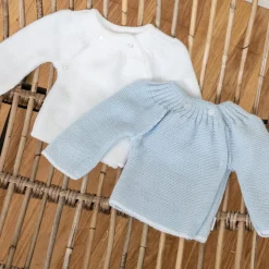 Vêtements Naissance*P'tit Bisou Petit Prix Lot 2 brassières 0-1 mois de Blanc/Bleu