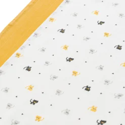 Langes*P'tit bisou Lot 2 Langes Coton Bio 110 x 110 cm de Jaune