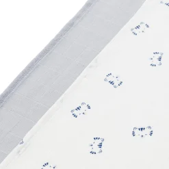 Langes*P'tit bisou Lot 2 Langes Coton Bio 110 x 110 cm de Bleu