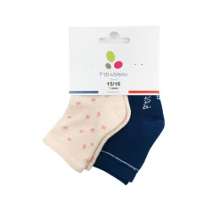 Chaussettes, Collants, Chaussons*P'tit bisou Lot 2 paires de chaussettes 15/16 de Rose/Marine