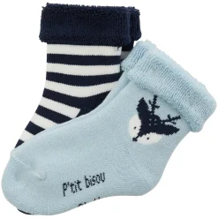 Chaussettes, Chaussons*P'tit bisou Lot 2 paires de chaussettes Faon de Bleu
