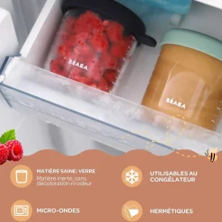 Pots*Béaba Lot 2 Portions Verre 150 ml de Mineral / Green