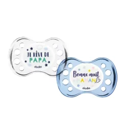 Sucettes*Dodie Lot 2 sucettes anatomatiques Nuit de Je rêve/Bonne nuit