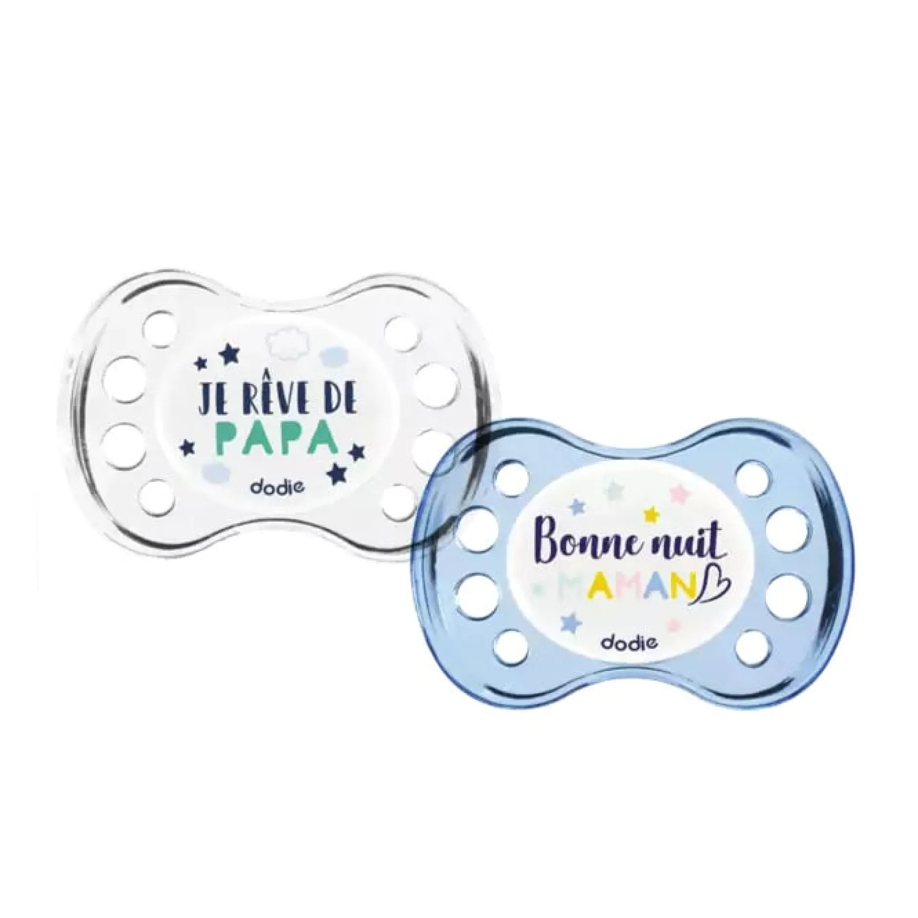 Sucettes*Dodie Lot 2 sucettes anatomatiques Nuit de Je rêve/Bonne nuit
