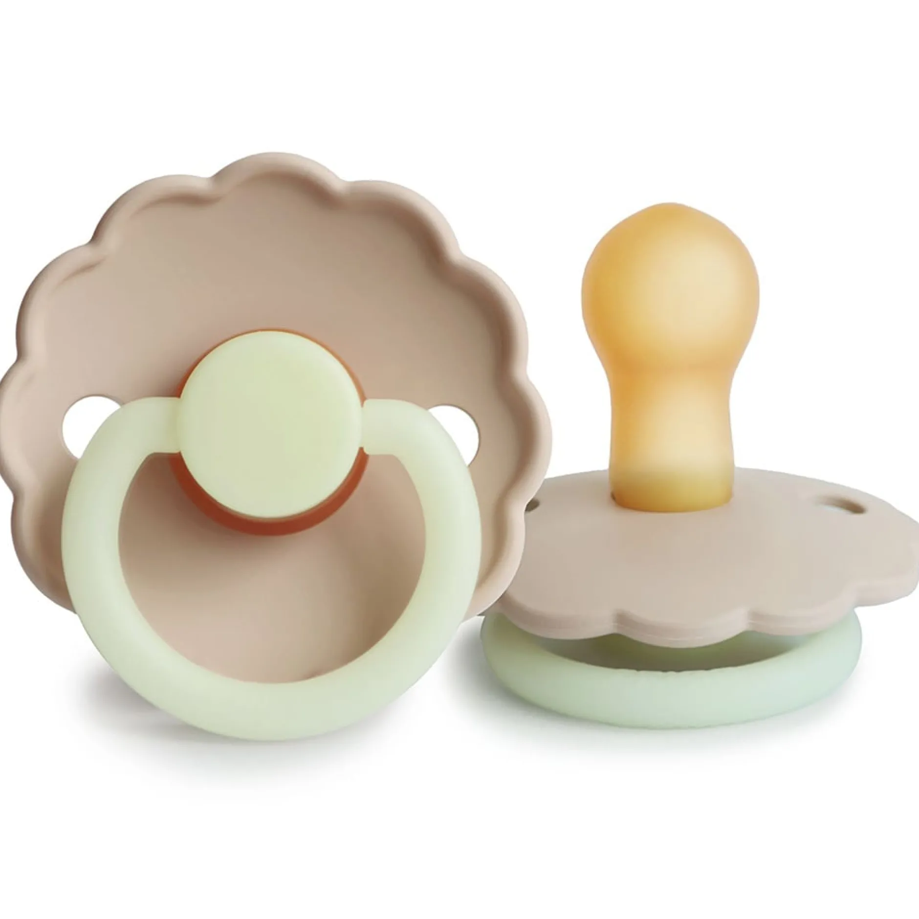 Sucettes*Frigg Lot 2 Sucettes latex Daisy de Fluorescent - croissant