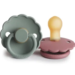 Sucettes*Frigg Lot 2 Sucettes latex Daisy 0-6 mois de Vert