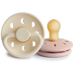 Sucettes*Frigg Lot 2 Sucettes latex Moon 0-6 mois de Rose