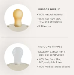 Sucettes*Frigg Lot 2 Sucettes latex Moon 0-6 mois de Rose