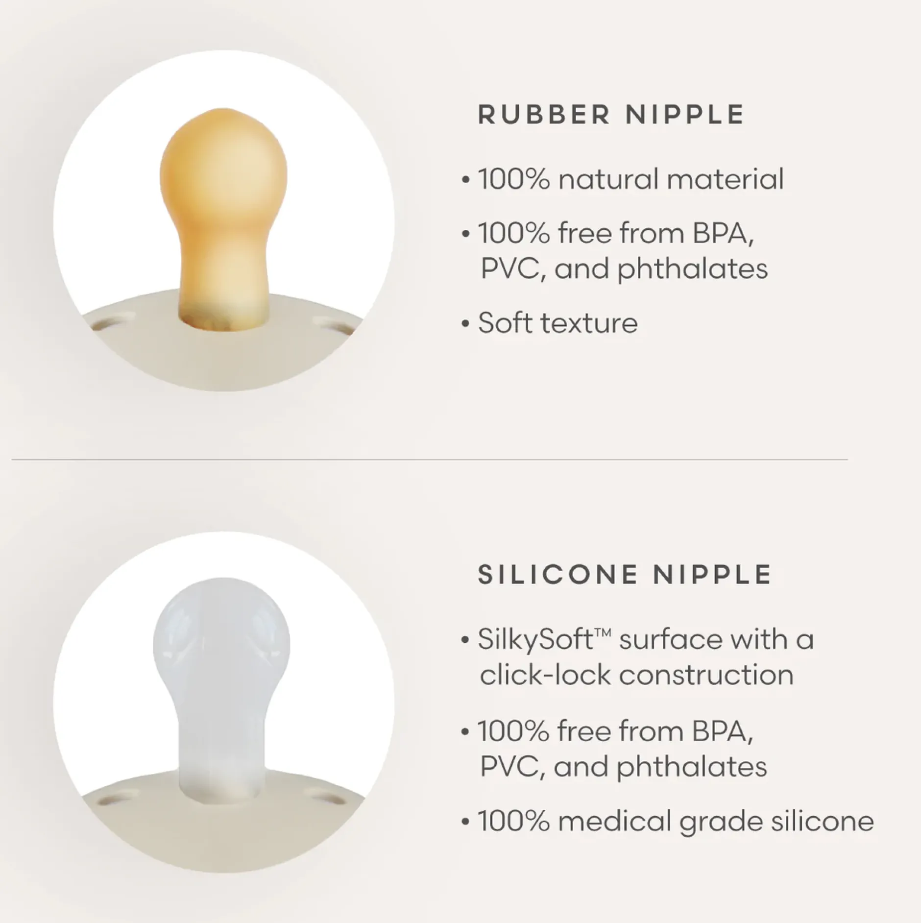 Sucettes*Frigg Lot 2 Sucettes latex Moon 0-6 mois de Rose