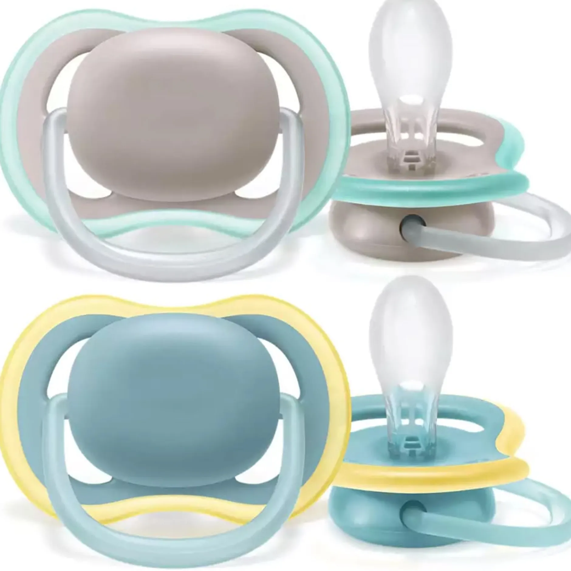Sucettes*Philips AVENT Lot 2 sucettes ultra air 18 mois + de Gris/Bleu