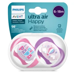 Sucettes*Philips AVENT Lot 2 sucettes ultra air 6-18 mois de I love papa et montgolfière