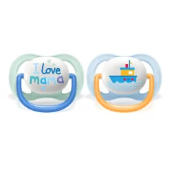 Sucettes*Philips AVENT Lot 2 sucettes ultra air 0-6 mois de I love mama et bateau