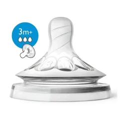 Tétines*Philips AVENT Lot 2 tétines Natural 2.0 débit moyen 3 mois + de