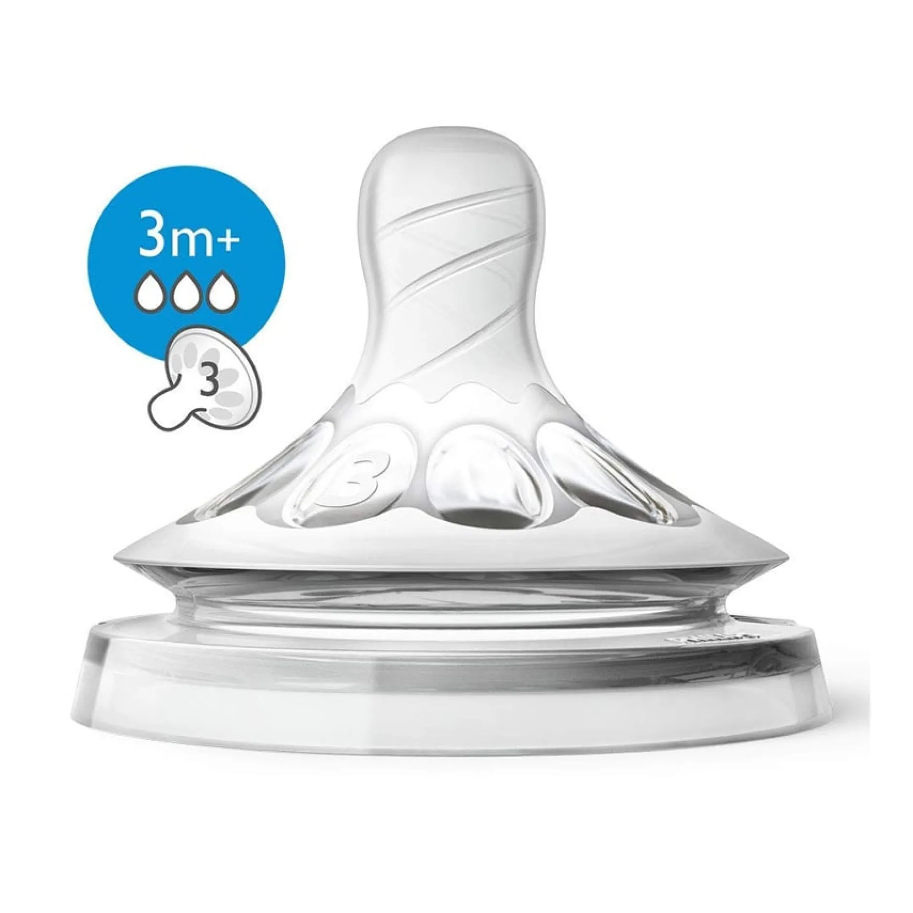 Tétines*Philips AVENT Lot 2 tétines Natural 2.0 débit moyen 3 mois + de