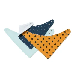 Bavoirs*Maïka Lot de 3 bavoirs foulard de Jaune golden