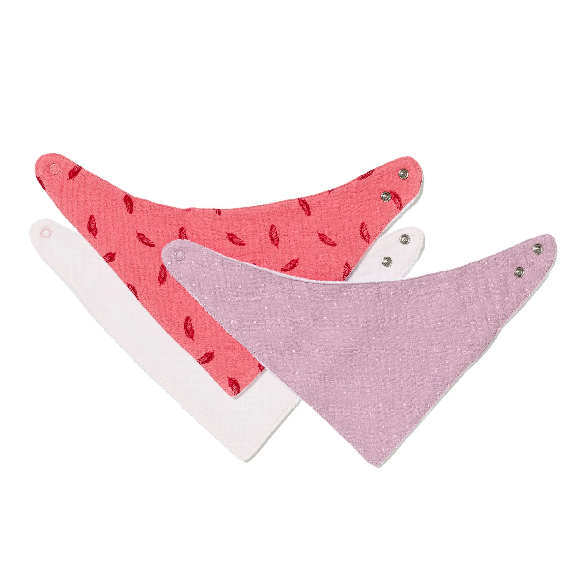 Bavoirs*Maïka Lot de 3 bavoirs foulard de Violet mauve