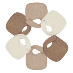 Bavoirs*Trois Kilos Sept Lot de 6 bavoirs nid d'abeille de Beige