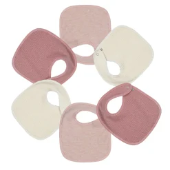 Bavoirs*Trois Kilos Sept Lot de 6 bavoirs nid d'abeille de Rose