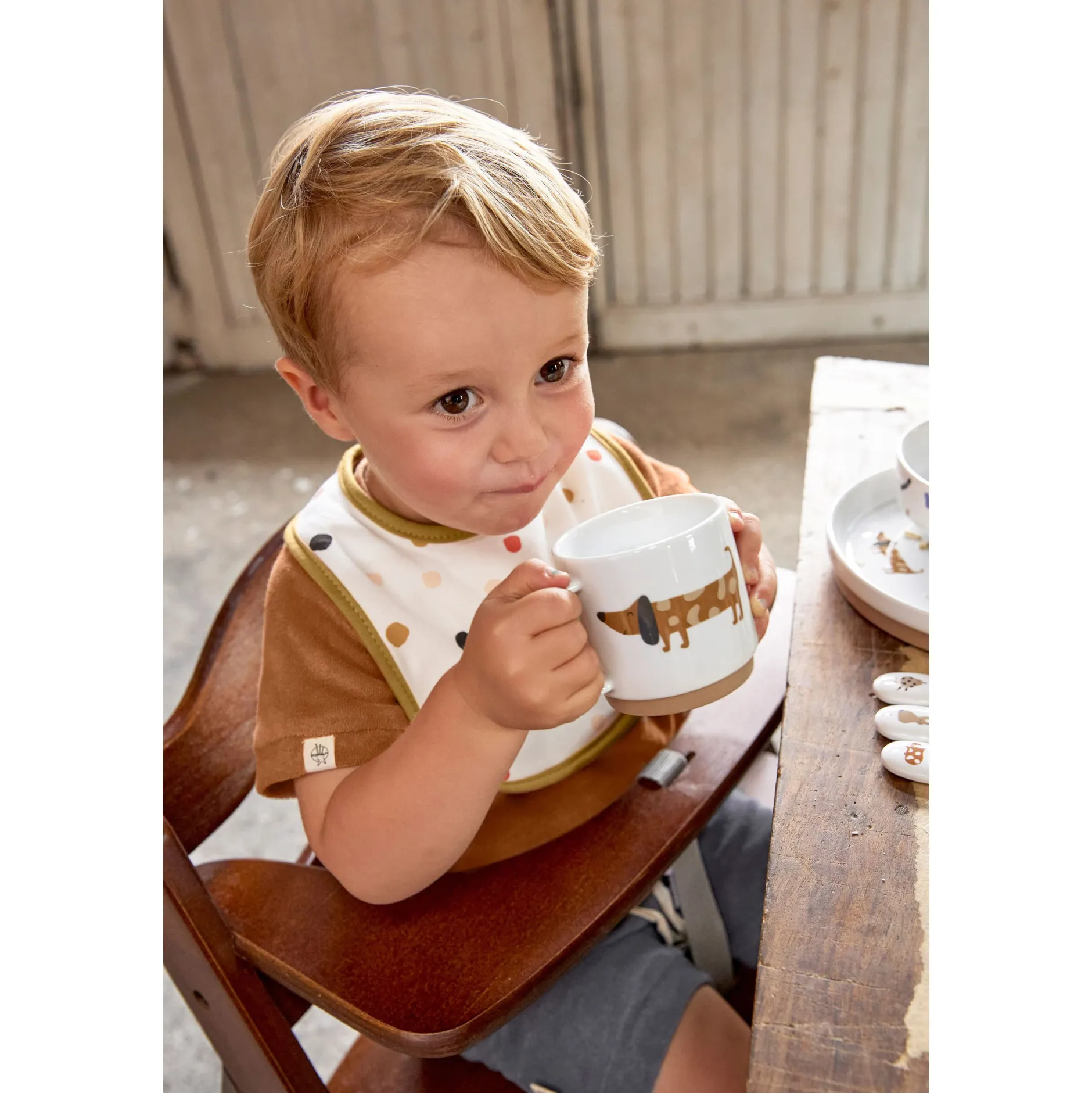 Bavoirs*Lässig Lot de 5 Bavoirs éponge de Little Mateys orange épicée