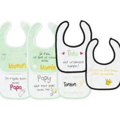 Bavoirs*Formula Baby Lot de 7 bavoirs semainiers Famille de vert jade