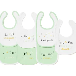 Bavoirs*Formula Baby Lot de 7 bavoirs semainiers de blanc optique