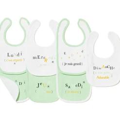 Bavoirs*Formula Baby Lot de 7 bavoirs semainiers de blanc optique
