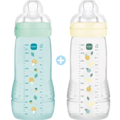 Biberons Pp (Polypropylène)*Mam Lot de 2 biberons Easy Active 330 ml de Ice & Pearl
