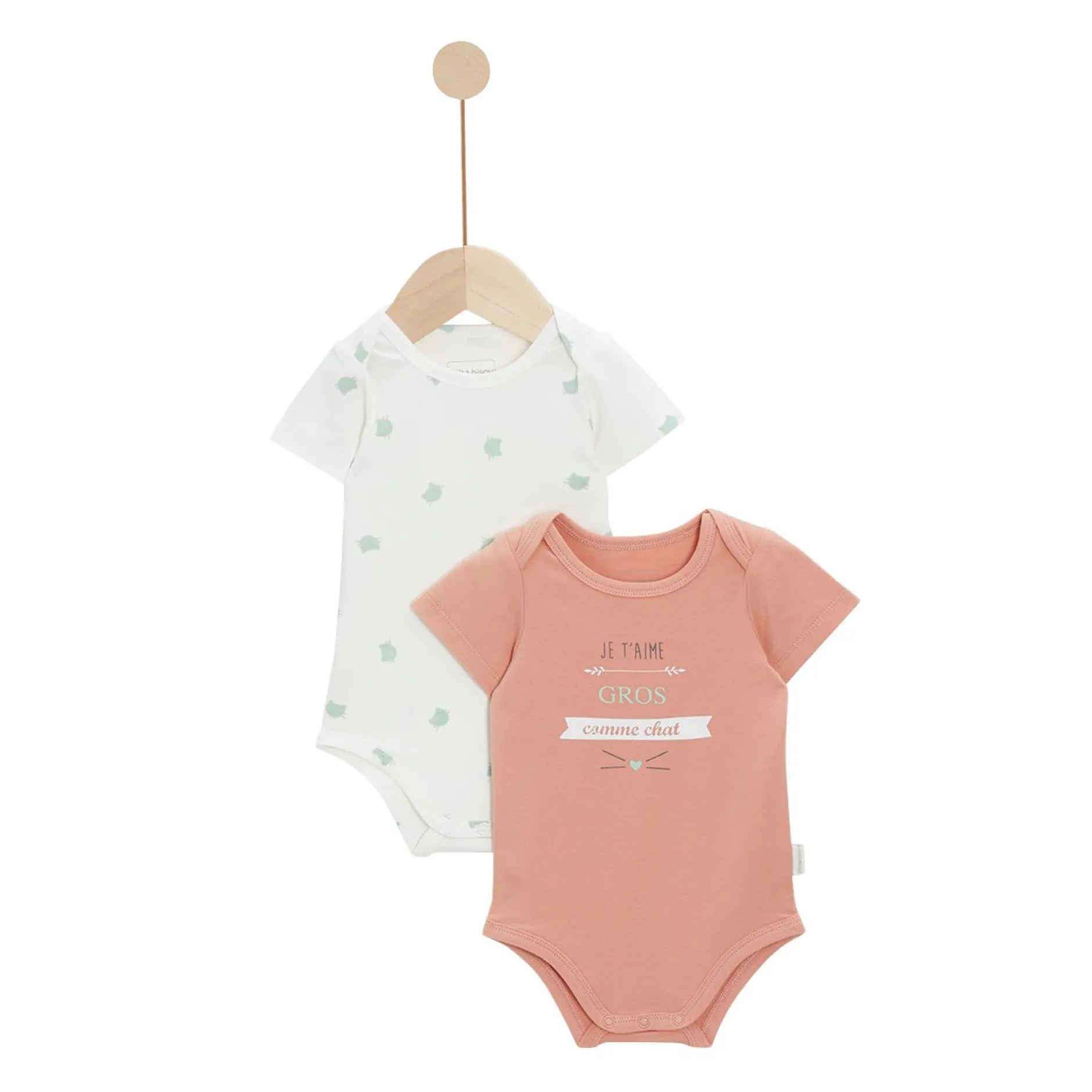Bodies*P'tit bisou Lot de 2 Bodies de Écru / Terracotta