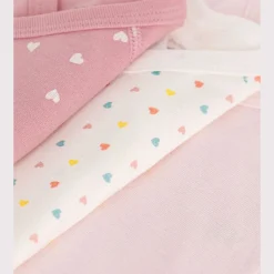 Bodies*Petit Bateau Lot de 3 bodies croisés manches longues en coton imprimé bébé de