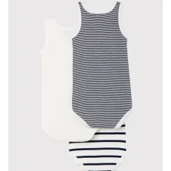 Bodies|Bodies*Petit Bateau Lot de 3 bodies sans manches bébé de