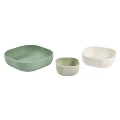 Bols*Béaba Lot de 3 Bols silicone gigogne de Sage Green