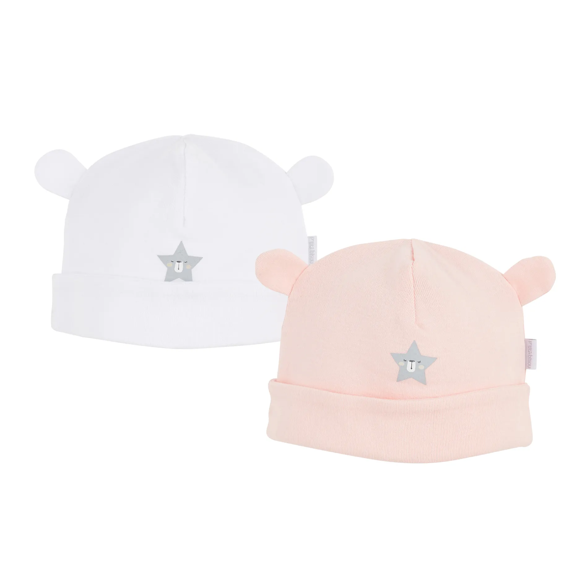 Bonnets, Moufles, Chaussons|Vêtements Naissance*P'tit Bisou Petit Prix Lot de 2 bonnets 6-9 mois de Rose