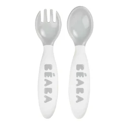Couverts*Béaba Lot de 2 couverts ergonomiques de Gris