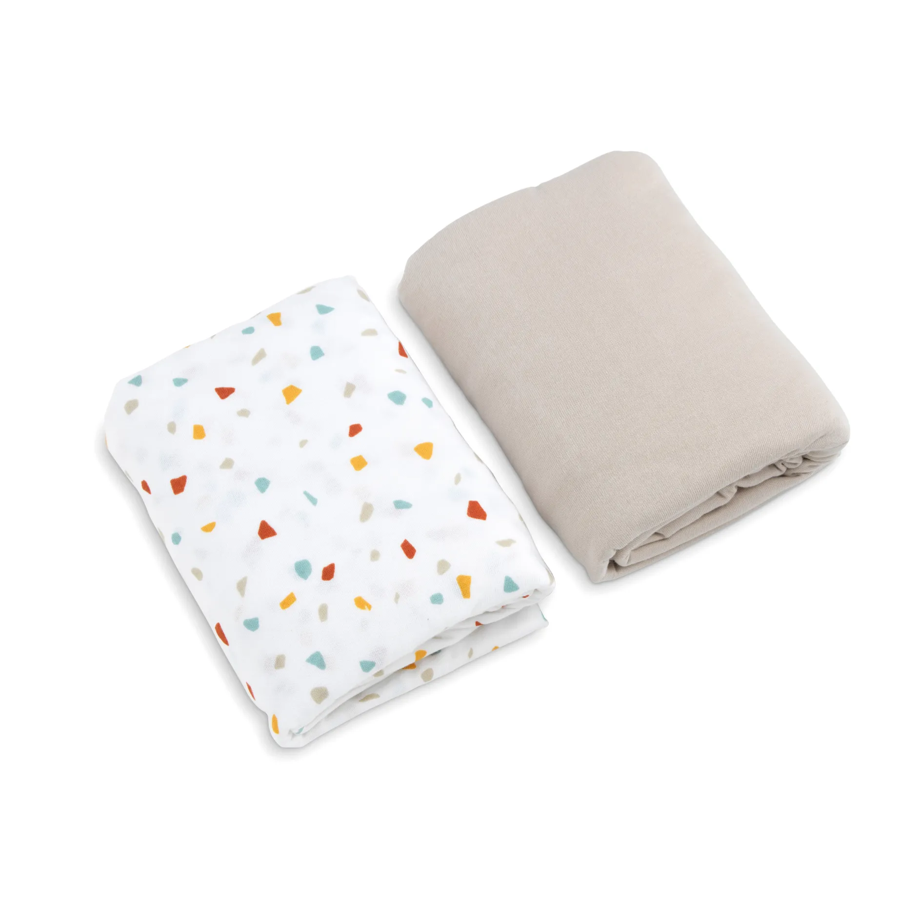 Draps Housses*Petit à petit Lot de 2 draps housses 70 x 140 cm de Terrazo / Beige