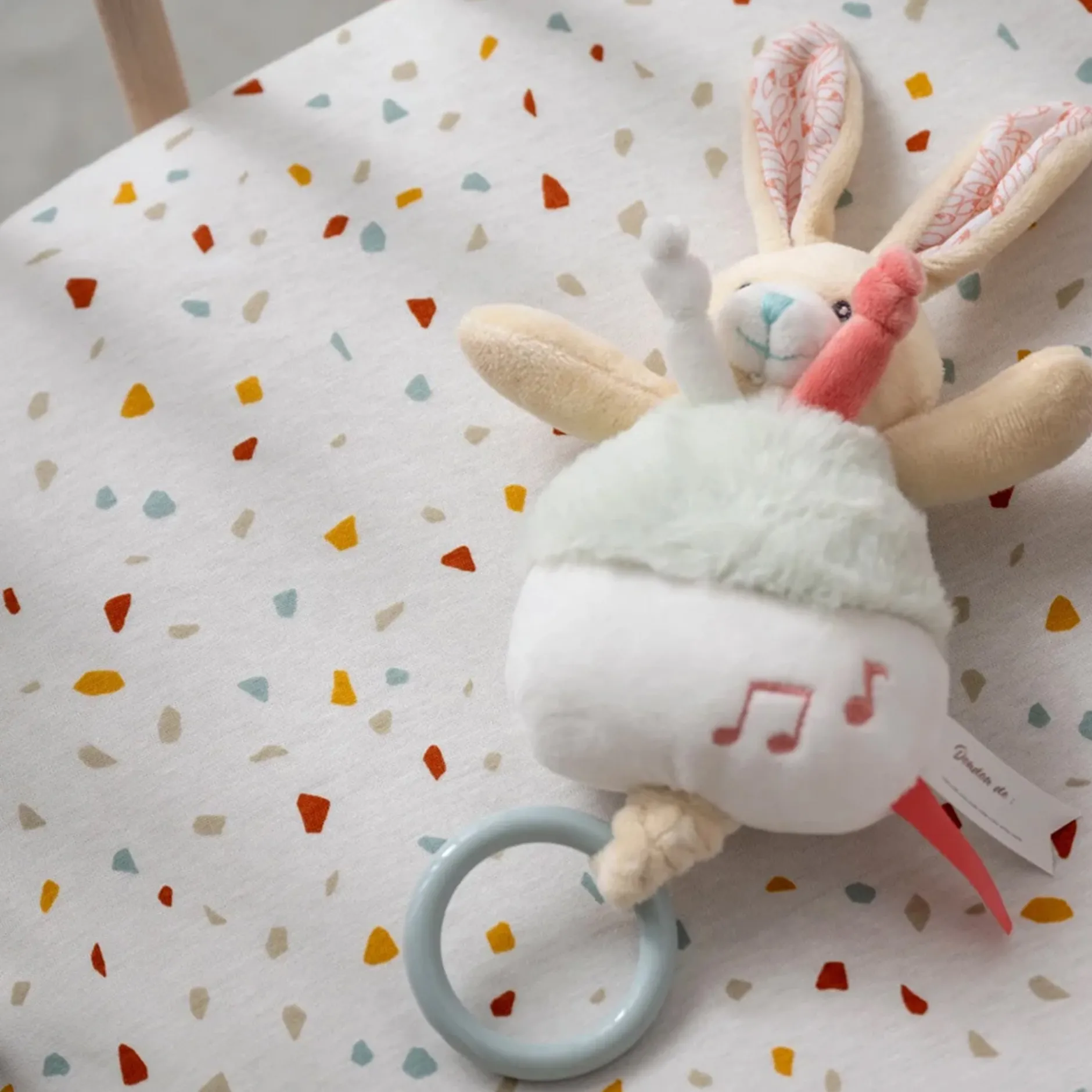 Draps Housses*Petit à petit Lot de 2 draps housses 60 x 120 cm de Terrazo / Beige